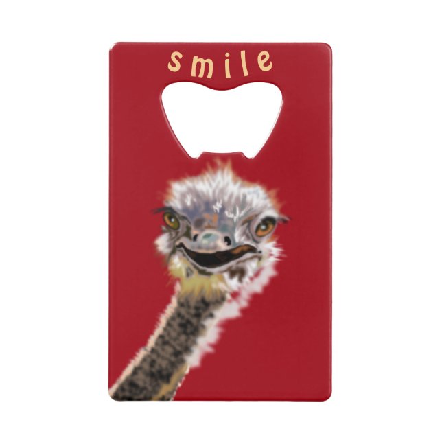 Abrebotellas De Tarjeta De Crédito Funny Ostrich Bottle Opener (Anverso)