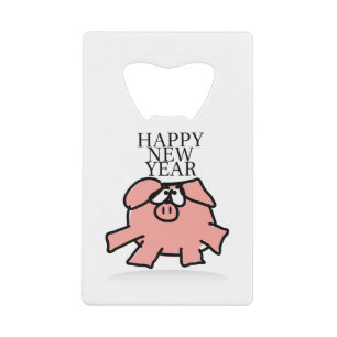 Abrebotellas De Tarjeta De Crédito Funny Personalizado Pig Year 2019 elige Botella de