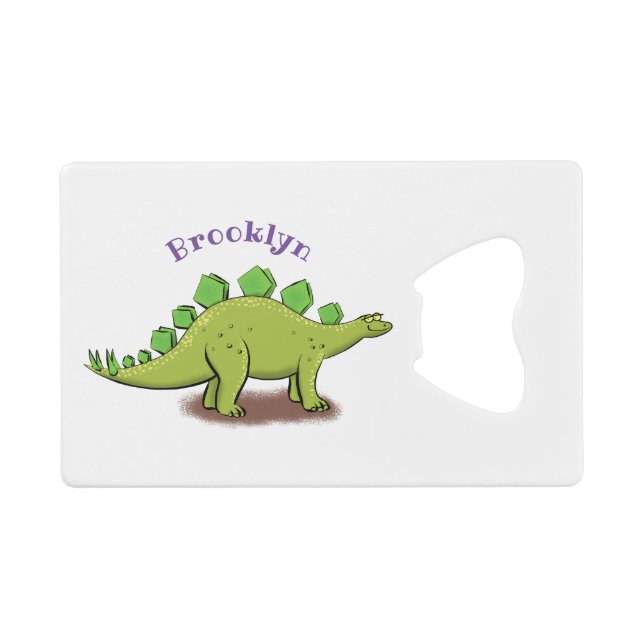 Abrebotellas De Tarjeta De Crédito Funny stegosaurus dinosaur personalizado (Anverso (Horizontal))
