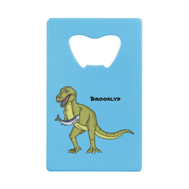 Abrebotellas De Tarjeta De Crédito Funny T rex dinosaur ilustracion (Anverso)