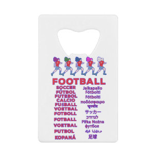 Abrebotellas De Tarjeta De Crédito Fútbol en múltiples idiomas - Calcio Soc fußball