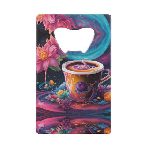 Abrebotellas De Tarjeta De Crédito Galaxy Garden Coffee Art