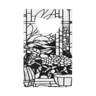 Abrebotellas De Tarjeta De Crédito Garden Stained Glass 