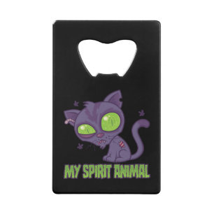 Abrebotellas De Tarjeta De Crédito Gatito Zombi es mi Animal Espiritual