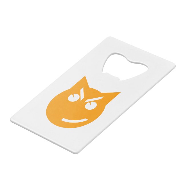 Abrebotellas De Tarjeta De Crédito Gato de Emoji sonriente (Ángulo frontal)