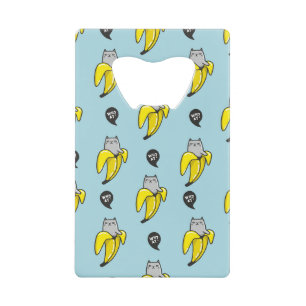 Abrebotellas De Tarjeta De Crédito Gato en banana