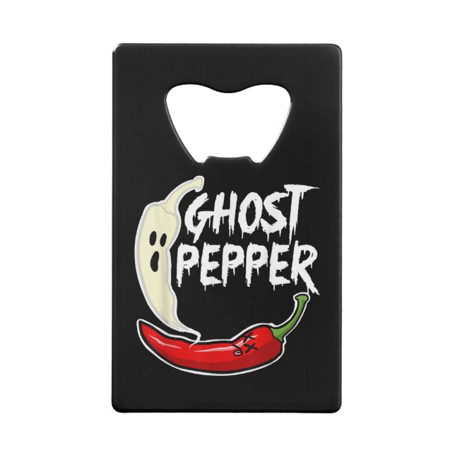 Abrebotellas De Tarjeta De Crédito Ghost Pepper Funny Spicny Hot Halloween Ghost Pepp (Anverso)