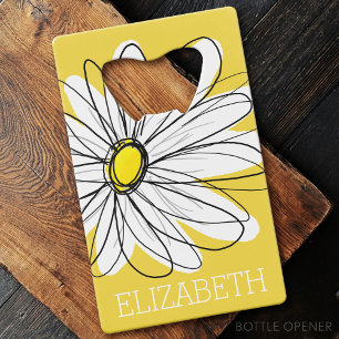 Abrebotellas De Tarjeta De Crédito Gimnasio amarillo y blanco con texto Personalizado