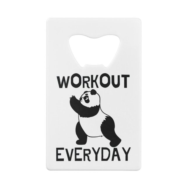Abrebotellas De Tarjeta De Crédito Gimnasio Panda Workout (Reverso)