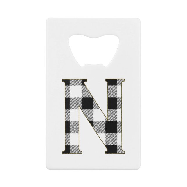 Abrebotellas De Tarjeta De Crédito Gingham Check N (Anverso)