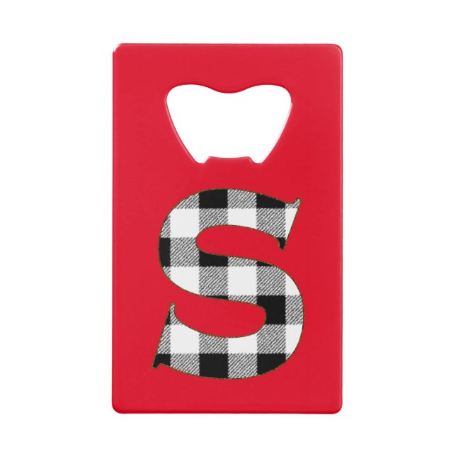 Abrebotellas De Tarjeta De Crédito Gingham Check S (Anverso)