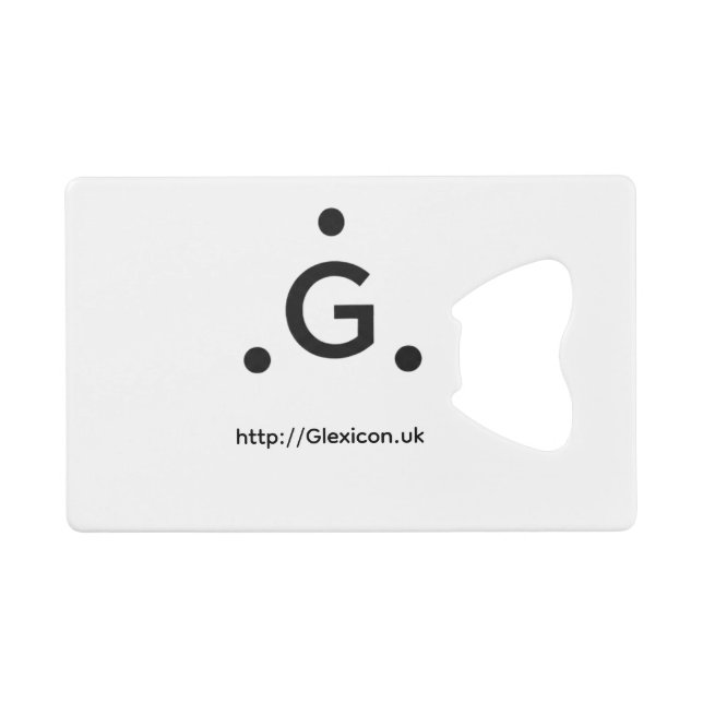 Abrebotellas de tarjeta de crédito Glexicon UK (Anverso (Horizontal))