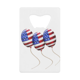 Abrebotellas De Tarjeta De Crédito Globos con bandera estadounidense para el 4 de jul