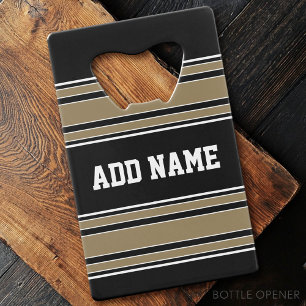 Abrebotellas De Tarjeta De Crédito Gold Stripes Sports Jersey Name - CAN EDIT COLOR