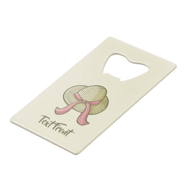 Abrebotellas De Tarjeta De Crédito Gorra de paja Amarillo (Ángulo frontal)