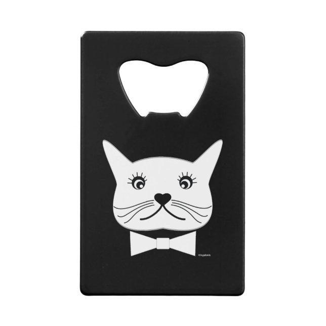 Abrebotellas De Tarjeta De Crédito Gracioso gato macho de ojos cruzados, Guay (Anverso)