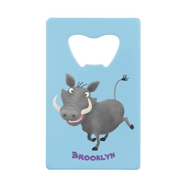 Abrebotellas De Tarjeta De Crédito Gracioso ilustracion de personalizado porcina afri (Anverso)