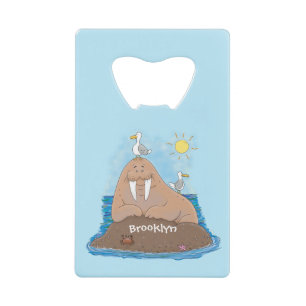 Abrebotellas De Tarjeta De Crédito Gracioso ilustracion personalizado de moras felice