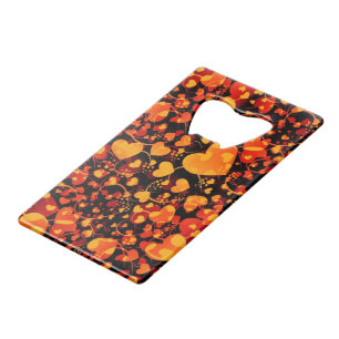 Abrebotellas De Tarjeta De Crédito Gracioso patrón cardiaco VIII - amarillo rojo negr