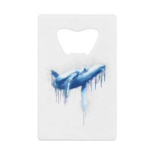 Abrebotellas De Tarjeta De Crédito Gráfica de animales de cola de ballena