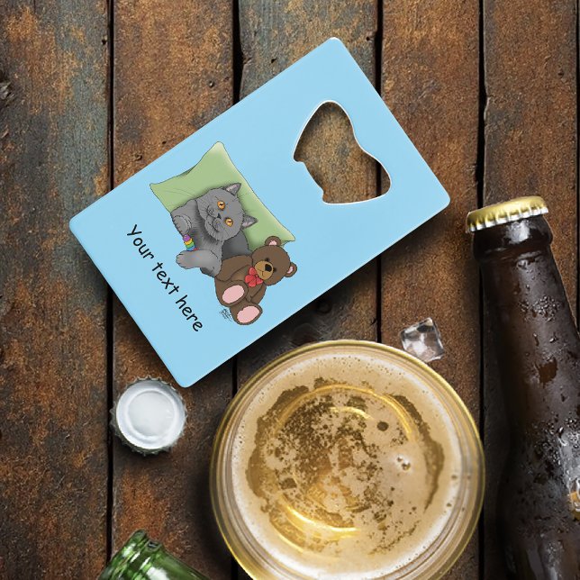 Abrebotellas De Tarjeta De Crédito Gray Cat Teddy Bear (Subido por el creador)