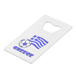 Abrebotellas De Tarjeta De Crédito Grecia y la pelota de fútbol de la bandera griega