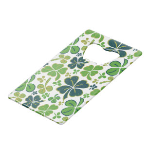 Abrebotellas De Tarjeta De Crédito Green Lucky Shamrock Clover St. Patrick's Day