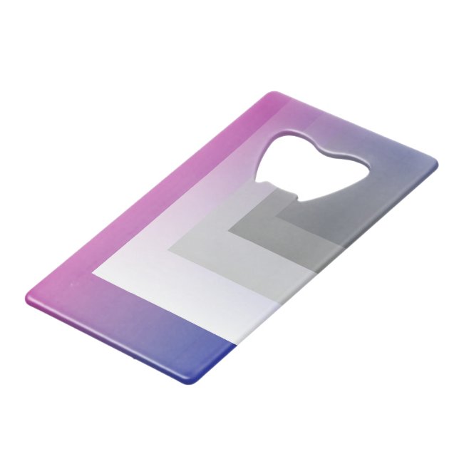 Abrebotellas De Tarjeta De Crédito Gris azul de Fuchsia (Ángulo frontal)