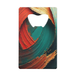 Abrebotellas De Tarjeta De Crédito Grueso óleo abstracto pintado con impasto
