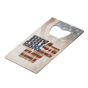 Abrebotellas De Tarjeta De Crédito Grunge USA 4 de julio Gráfico de Independencia