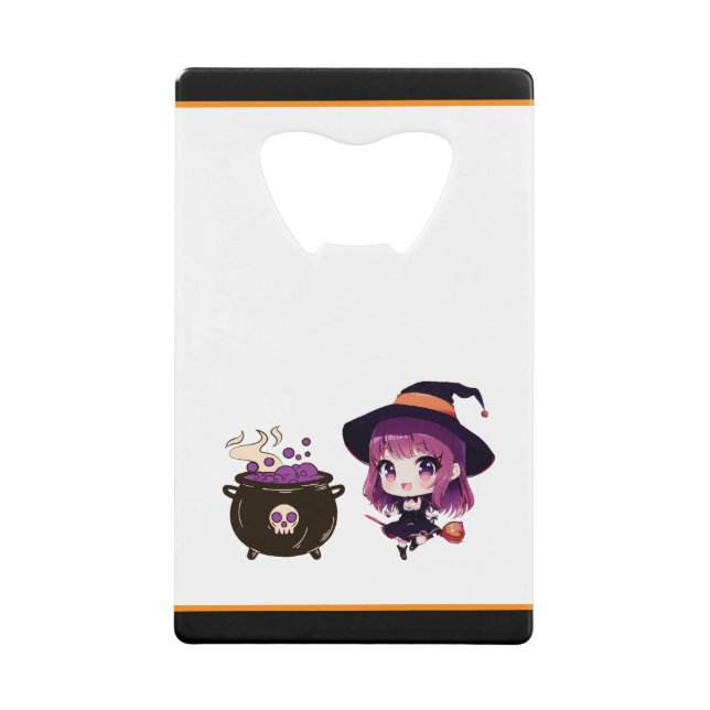 Abrebotellas De Tarjeta De Crédito Halloween/bruja/otoño/octubre (Anverso)