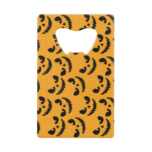Abrebotellas De Tarjeta De Crédito Halloween: caras de miedo, estilo vintage.