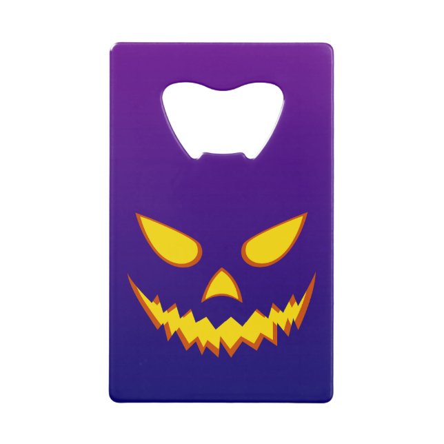 Abrebotellas De Tarjeta De Crédito Halloween Grinning Face Jack o Lantern Pumpkin (Anverso)