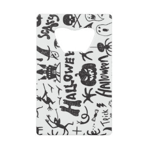 Abrebotellas De Tarjeta De Crédito Halloween Monster Doodles Fun
