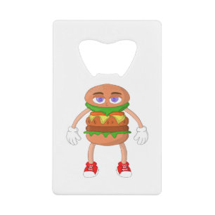 Abrebotellas De Tarjeta De Crédito Hamburguesa amistosa