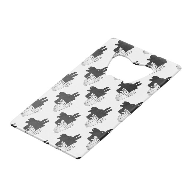 Abrebotellas De Tarjeta De Crédito Hand Silhouette Billy Goat Gray (Ángulo frontal)