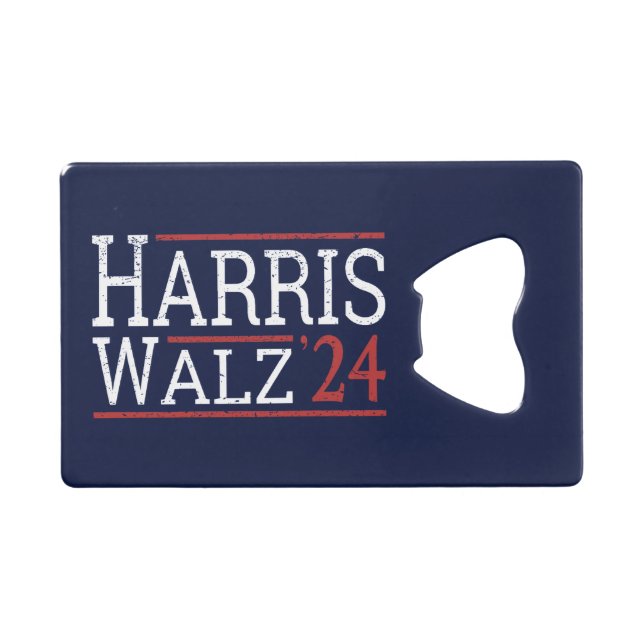 Abrebotellas De Tarjeta De Crédito Harris Walz Election 2024 I (Anverso (Horizontal))