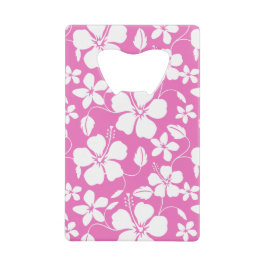 ABREBOTELLAS DE TARJETA DE CRÉDITO HAWAIIAN HULA (HIBISCUS) PINK
