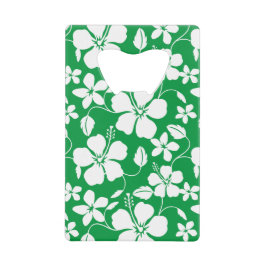 ABREBOTELLAS DE TARJETA DE CRÉDITO HAWAIIAN HULA (HIBISCUS) VERDE