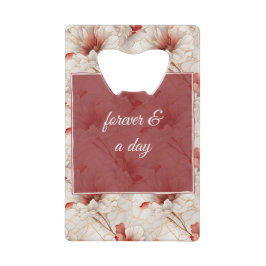 Abrebotellas De Tarjeta De Crédito Hermosa Flora Blanca Roja