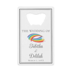 Abrebotellas De Tarjeta De Crédito Hermosa ola de arcoiris Boda personalizado