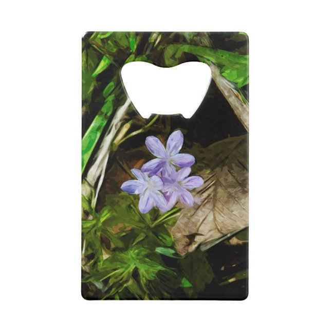Abrebotellas De Tarjeta De Crédito Hermosa Primavera Flor violeta púrpura Resumen (Anverso)