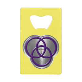 Abrebotellas De Tarjeta De Crédito Hermoso anillo cristiano de Trinidad con cruz