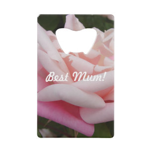 Abrebotellas De Tarjeta De Crédito Hermoso diseño rosa rosa de la mejor Mamá de flore