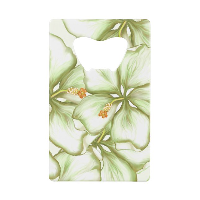 Abrebotellas De Tarjeta De Crédito Hibiscus & lace WHITE (Anverso)