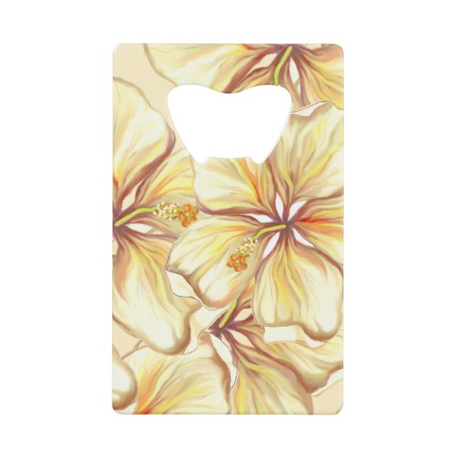 Abrebotellas De Tarjeta De Crédito Hibiscus & lace YELLOW (Anverso)