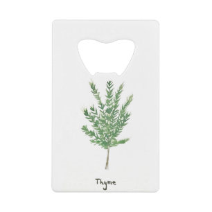 Abrebotellas De Tarjeta De Crédito Hierbas de tomillo verdes plantas de jardín botáni