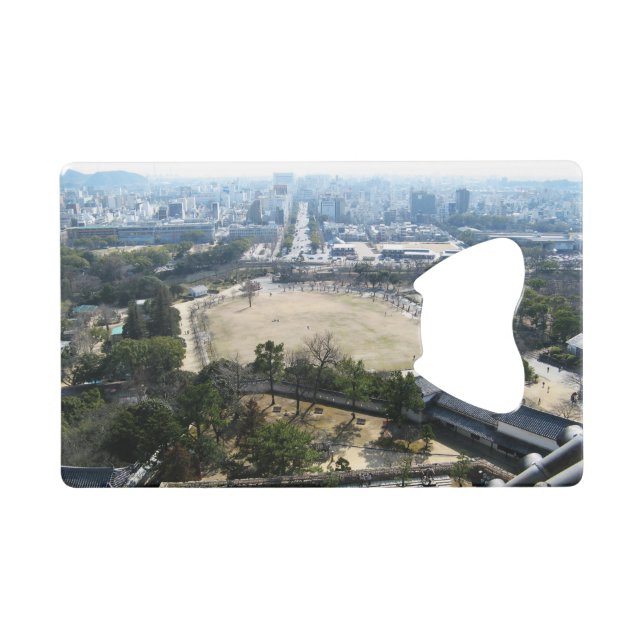 Abrebotellas De Tarjeta De Crédito Himeji, Japón (Vista desde lo alto del castillo) (Anverso (Horizontal))