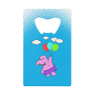 Abrebotellas De Tarjeta De Crédito Hipo Rosa Volando Con Globos