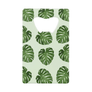 Abrebotellas De Tarjeta De Crédito Hojas de palma, hojas verdes, patrón tropical